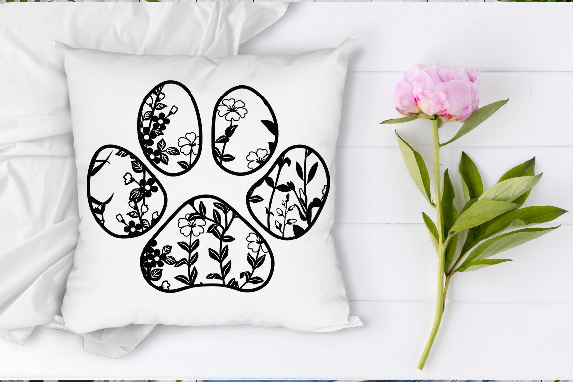 Download Floral Pet Paw Svg Dog Svg Cat Svg Floral Dog Cat Clipart By Doodle Cloud Studio Thehungryjpeg Com