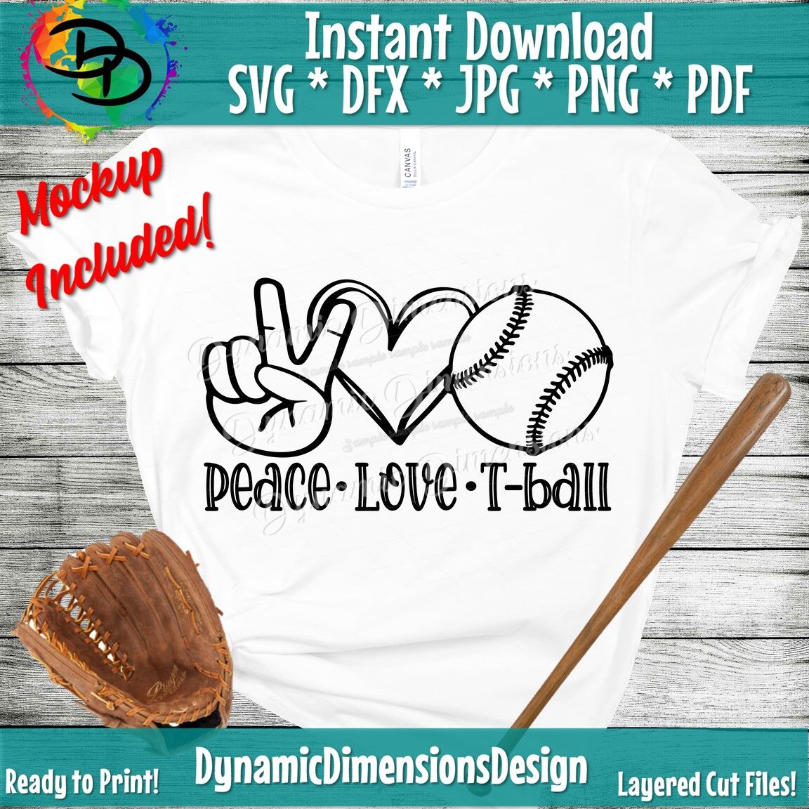 Download Peace Love Tball T Ball Svg T Ball Mom Svg T Ball Cutting File T B By Dynamic Dimensions Thehungryjpeg Com