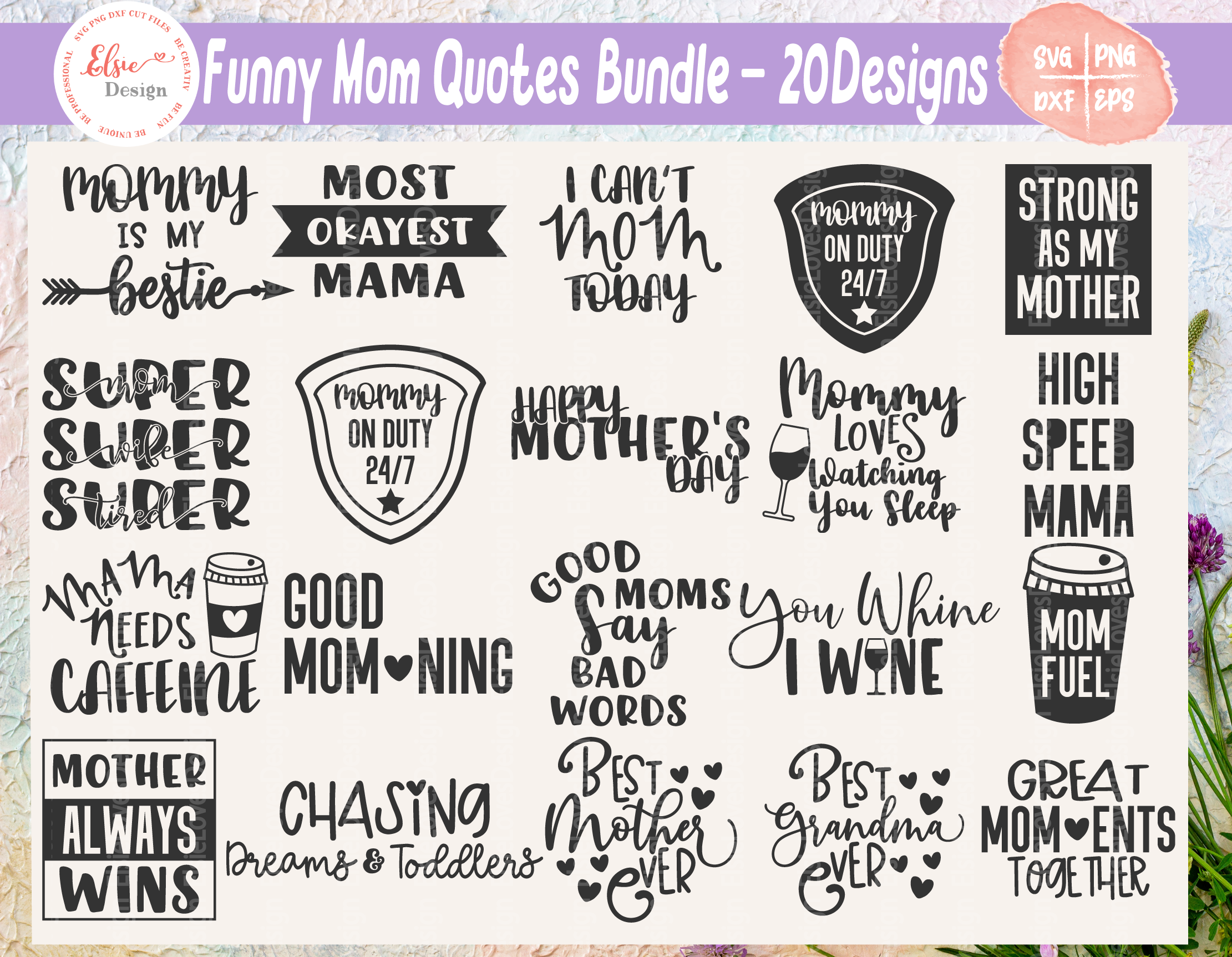Download Funny Mom Svg Bundle By Elsielovesdesign Thehungryjpeg Com