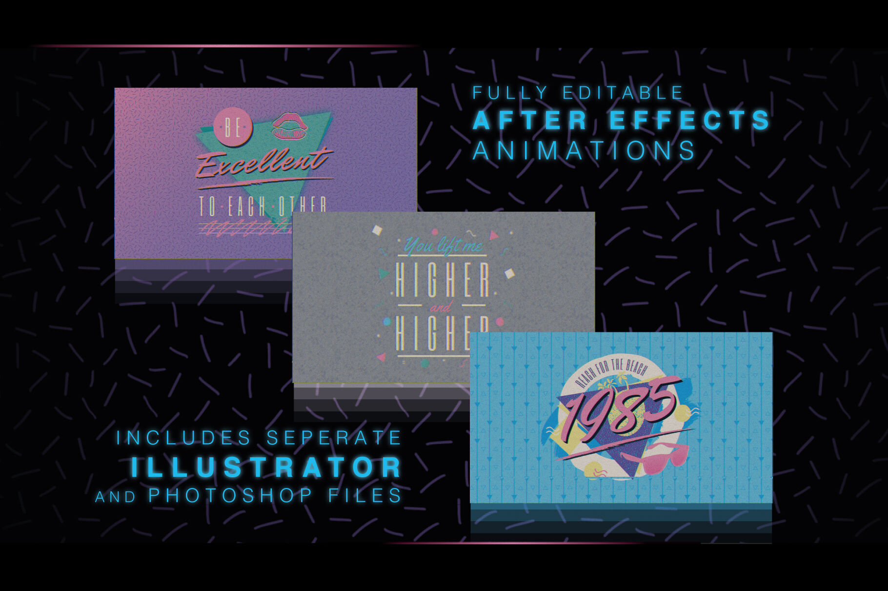 1980s Logo Animation Templates For After Effects By Wingsart Thehungryjpeg Com