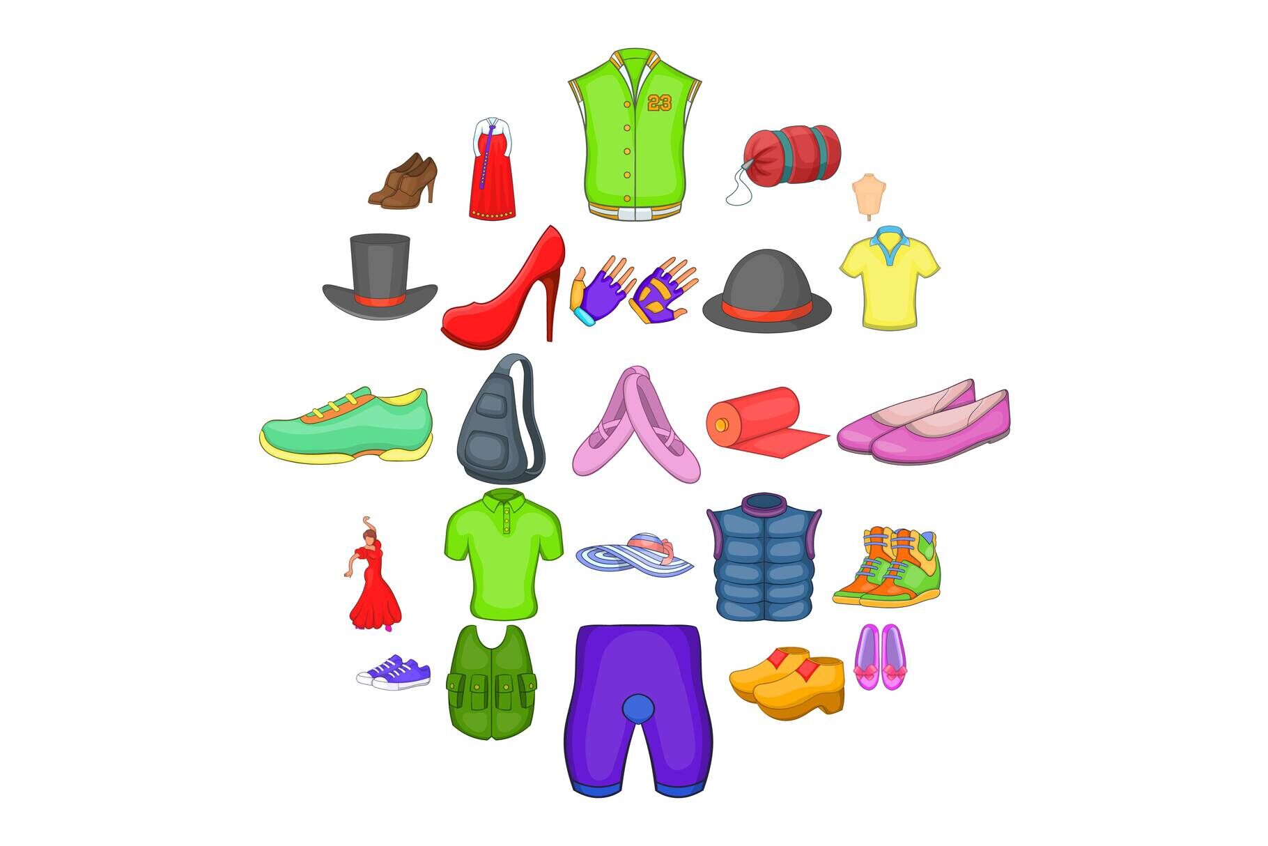 Fashion things icons set, cartoon style By Ylivdesign | TheHungryJPEG.com