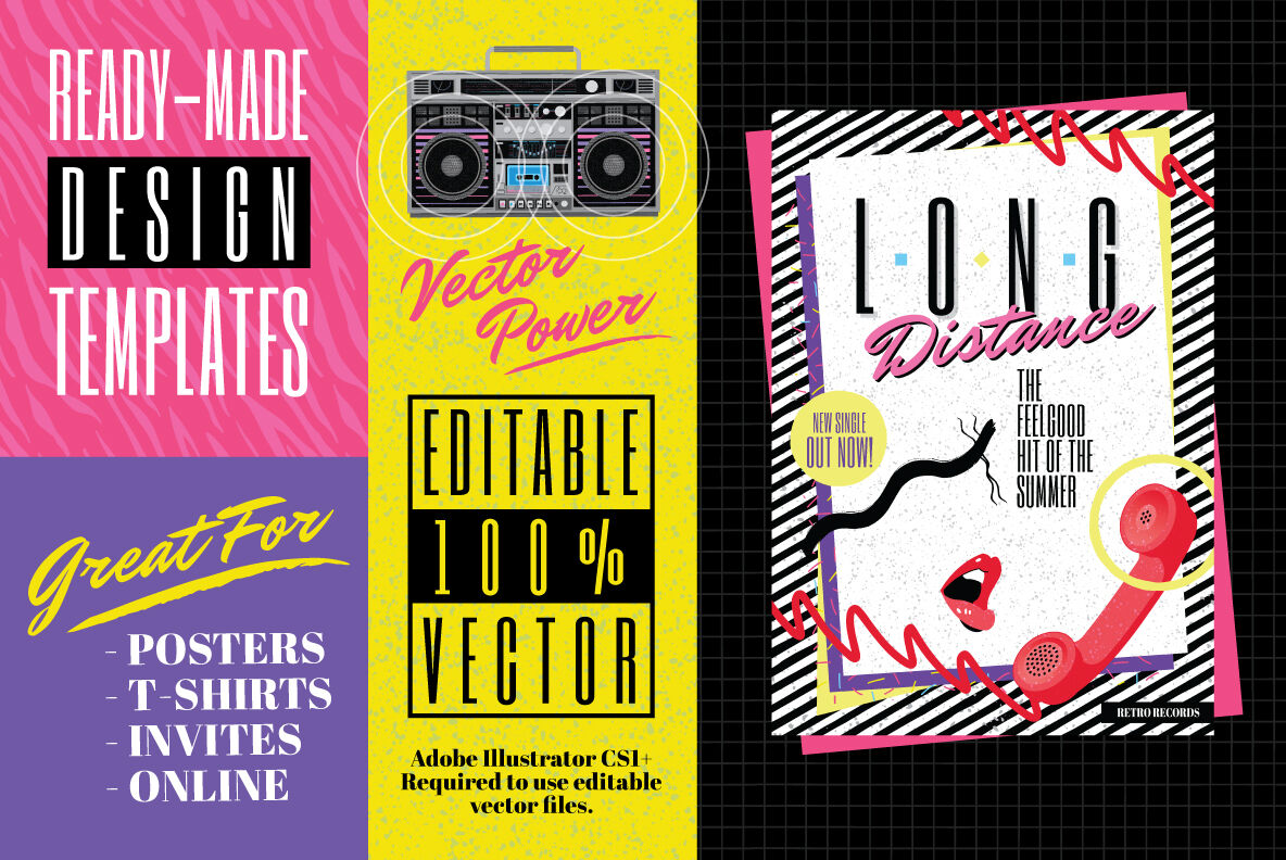 1980s Poster Design Templates By Wingsart Thehungryjpeg Com