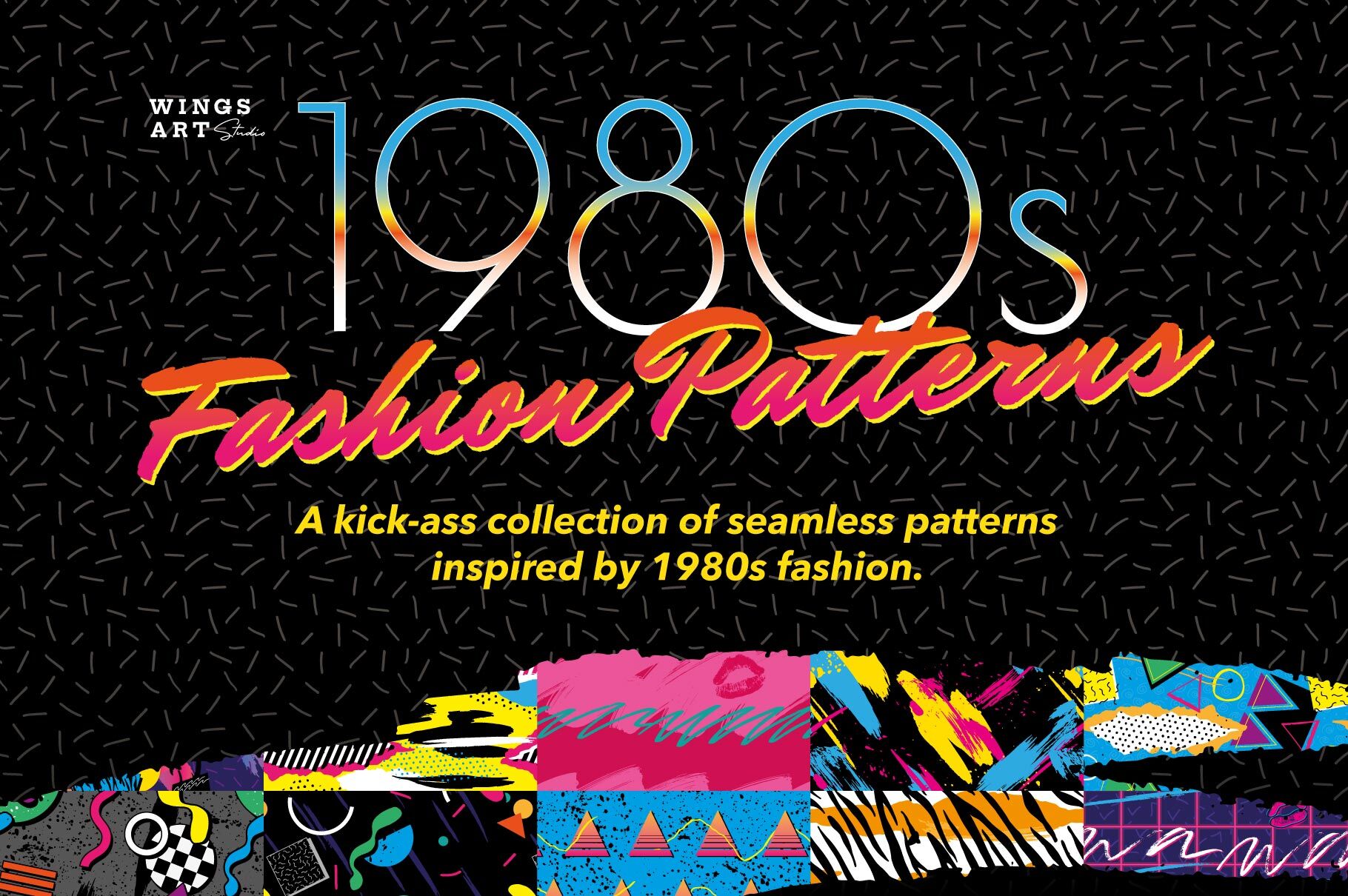 1980s Retro Fashion Patterns Volume One By Wingsart Thehungryjpeg Com