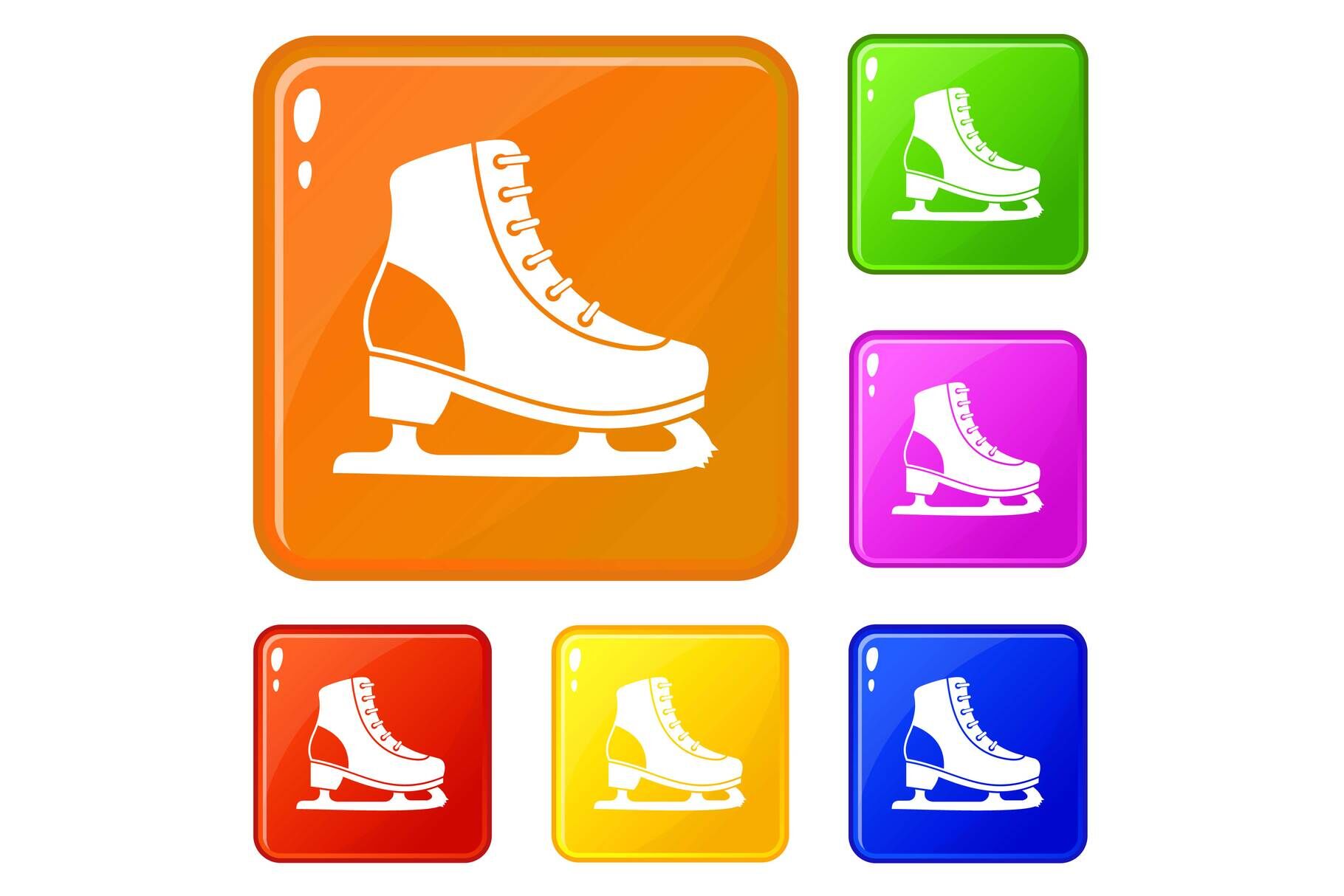 Ice skate icons set vector color By Ylivdesign