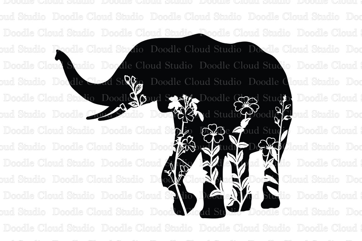 Download Floral Elephant Svg Cut Files Floral Elephant Clipart By Doodle Cloud Studio Thehungryjpeg Com