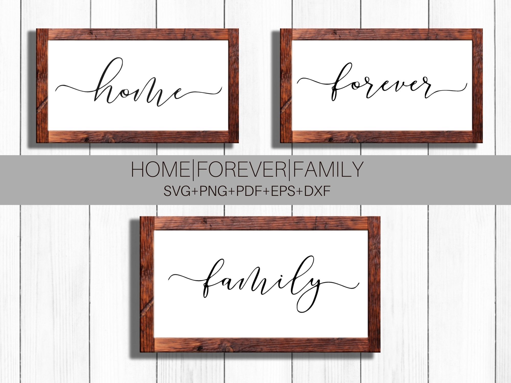 Home, Family, Forever Script SVG Cut Files By MockupVenue ...
