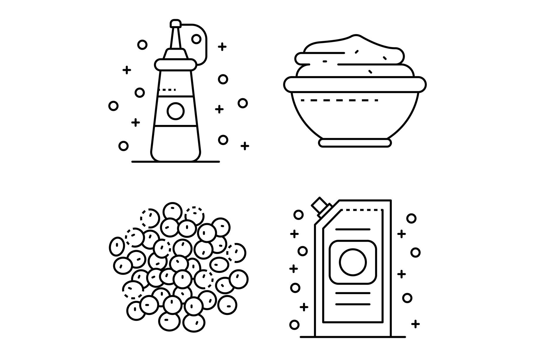 Mustard Icons Set Outline Style By Ylivdesign 4722