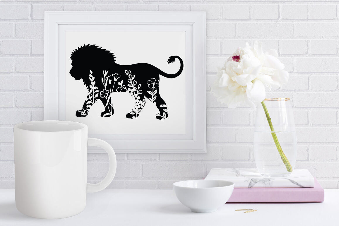 Download Floral Lion Cut Files Svg Lion Clipart By Doodle Cloud Studio Thehungryjpeg Com