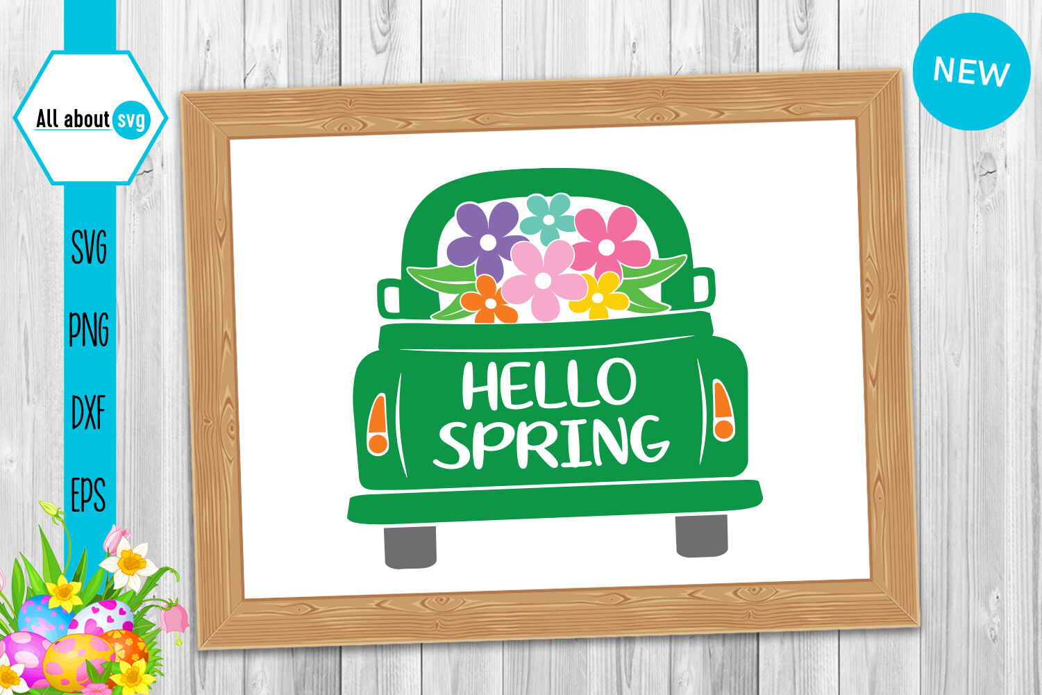 Download Hello spring Truck With Flowers Svg By All About Svg ...