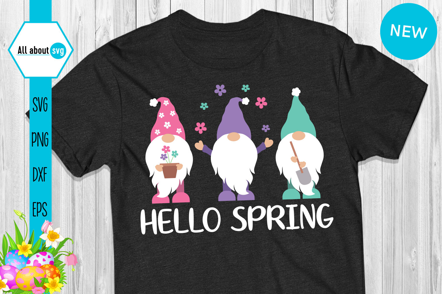 Download Hello Spring Gnomes Svg By All About Svg | TheHungryJPEG.com