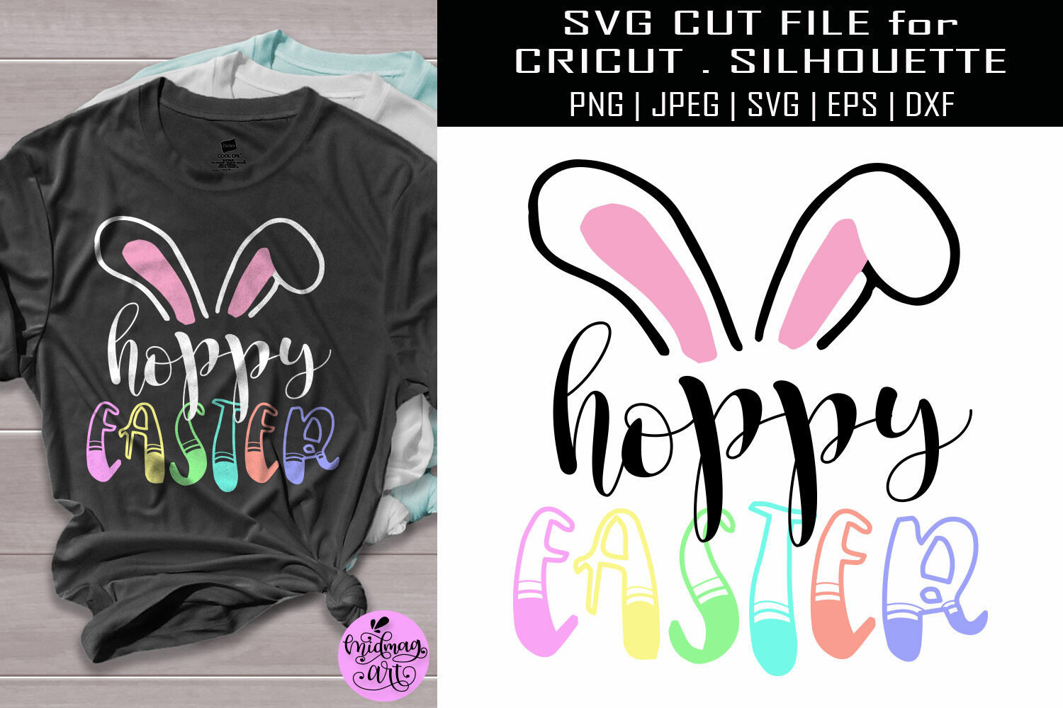Download Hoppy Easter Svg Easter Shirt Svg By Midmagart Thehungryjpeg Com