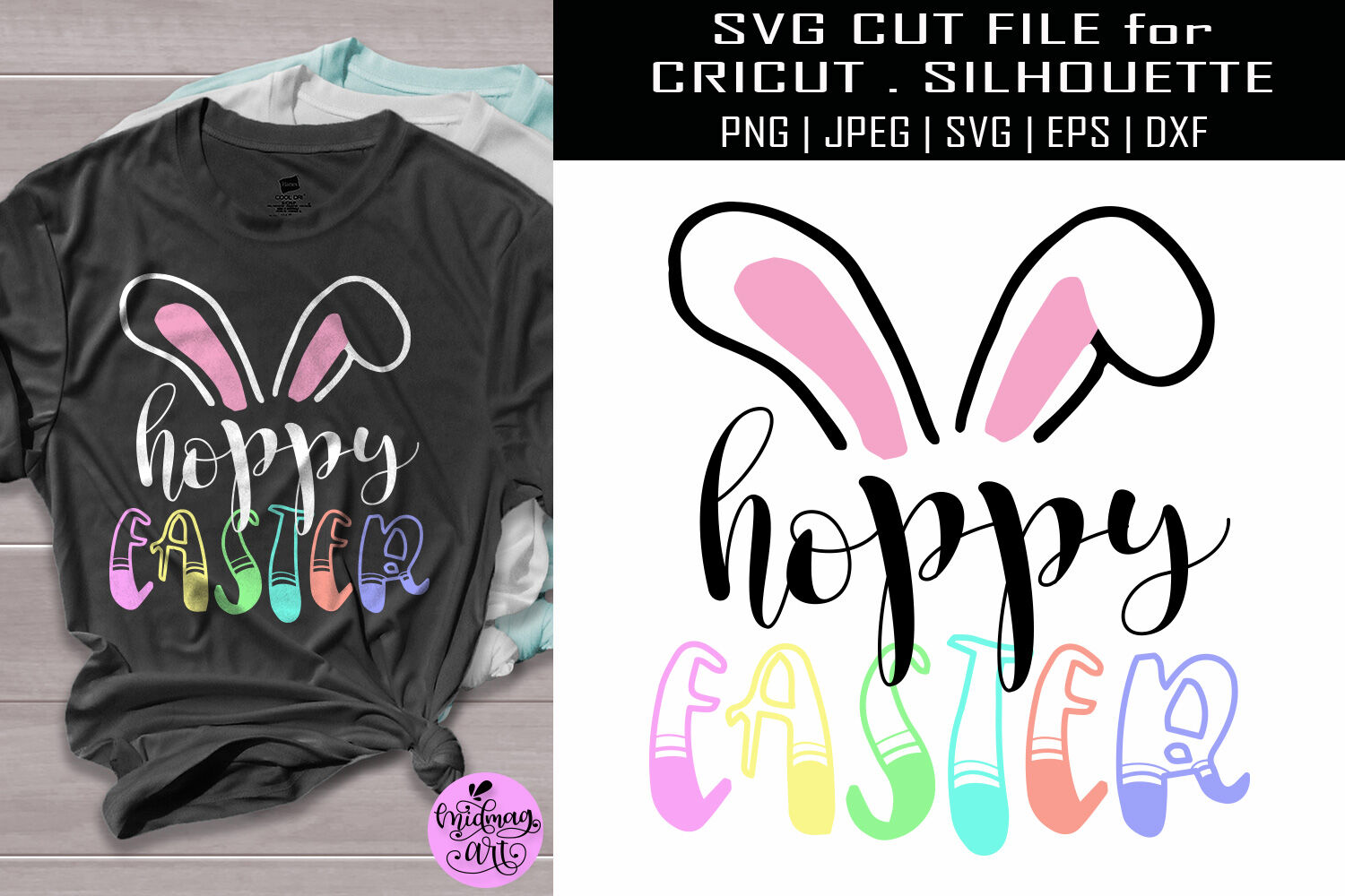 Download Hoppy easter svg, easter shirt svg By Midmagart ...