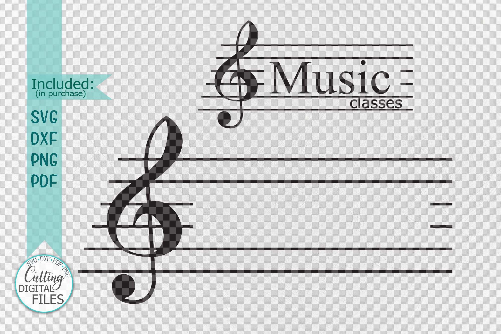 Download Music Key Monogram Frame For Name Music Classes Svg Dxf Cut By Kartcreation Thehungryjpeg Com