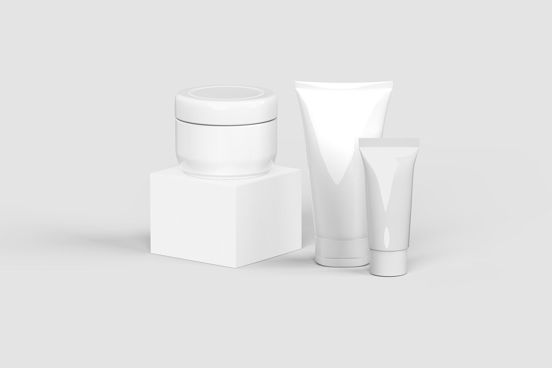 Glass Cosmetic Jar Mockup