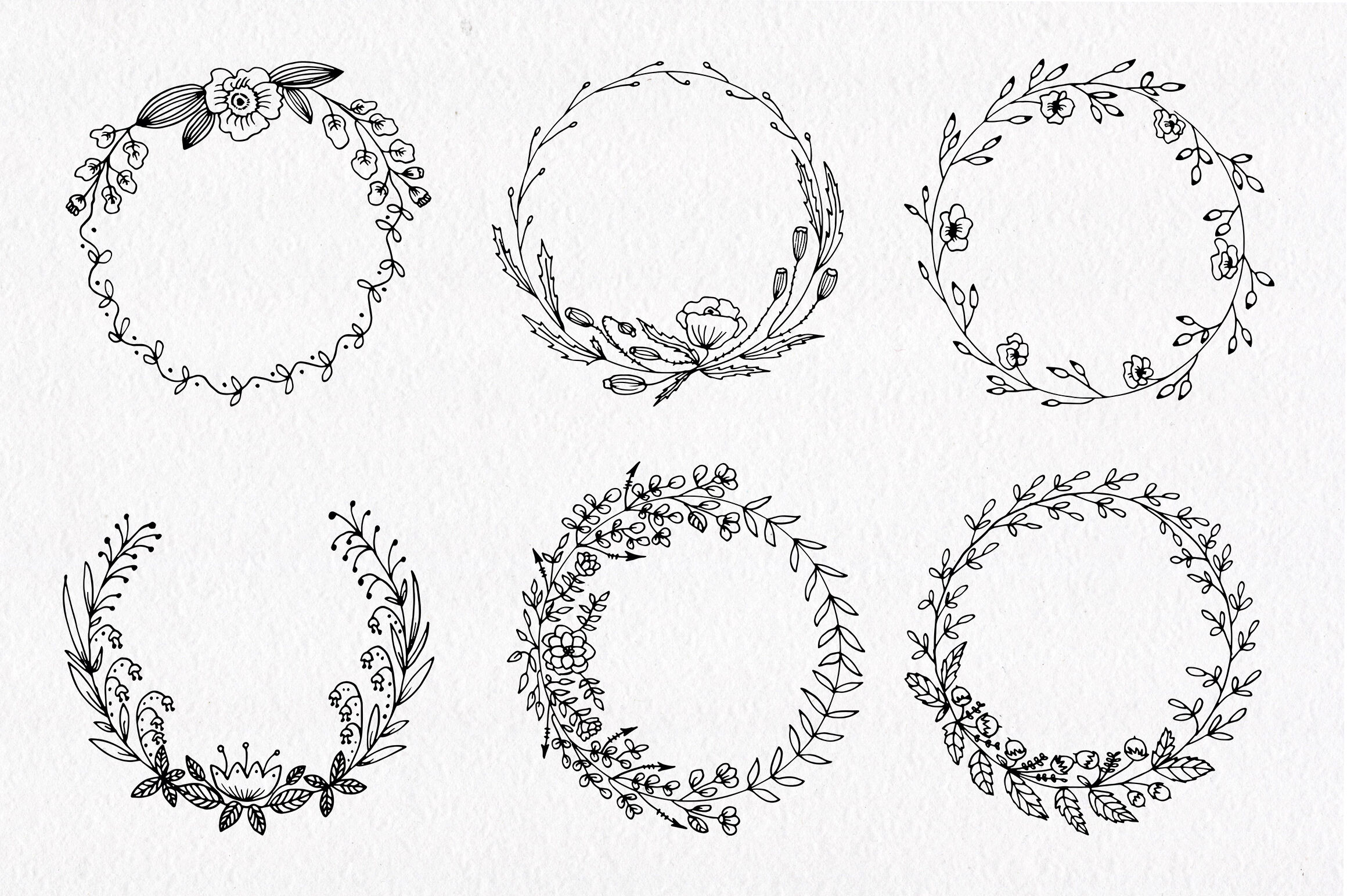 Floral wreath sketch to post processing – Calligraphy by Danielle