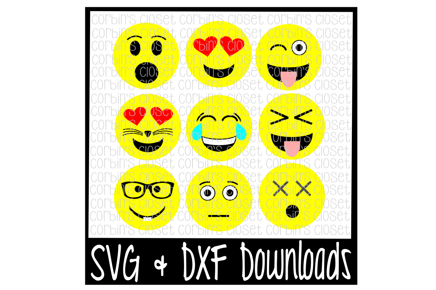 Png Dxf Emoji Svg Happy Face Svg Bundle Instant Download Cricut Cutting