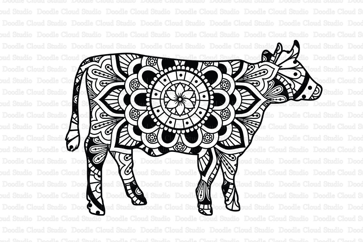 Download Cow Mandala SVG Cut Files, Mandala Cow Clipart. By Doodle Cloud Studio | TheHungryJPEG.com