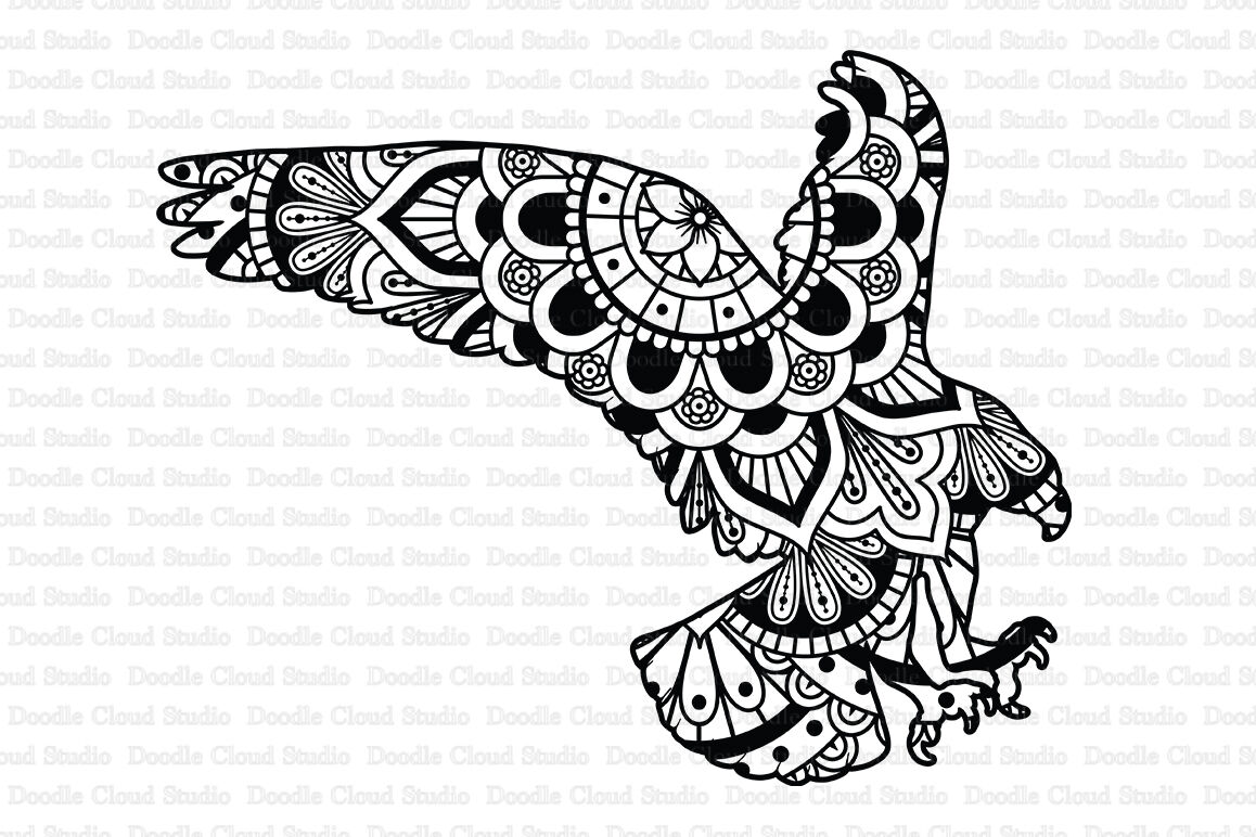 Download Eagle Mandala Svg Cut Files Eagle Mandala Clipart By Doodle Cloud Studio Thehungryjpeg Com PSD Mockup Templates