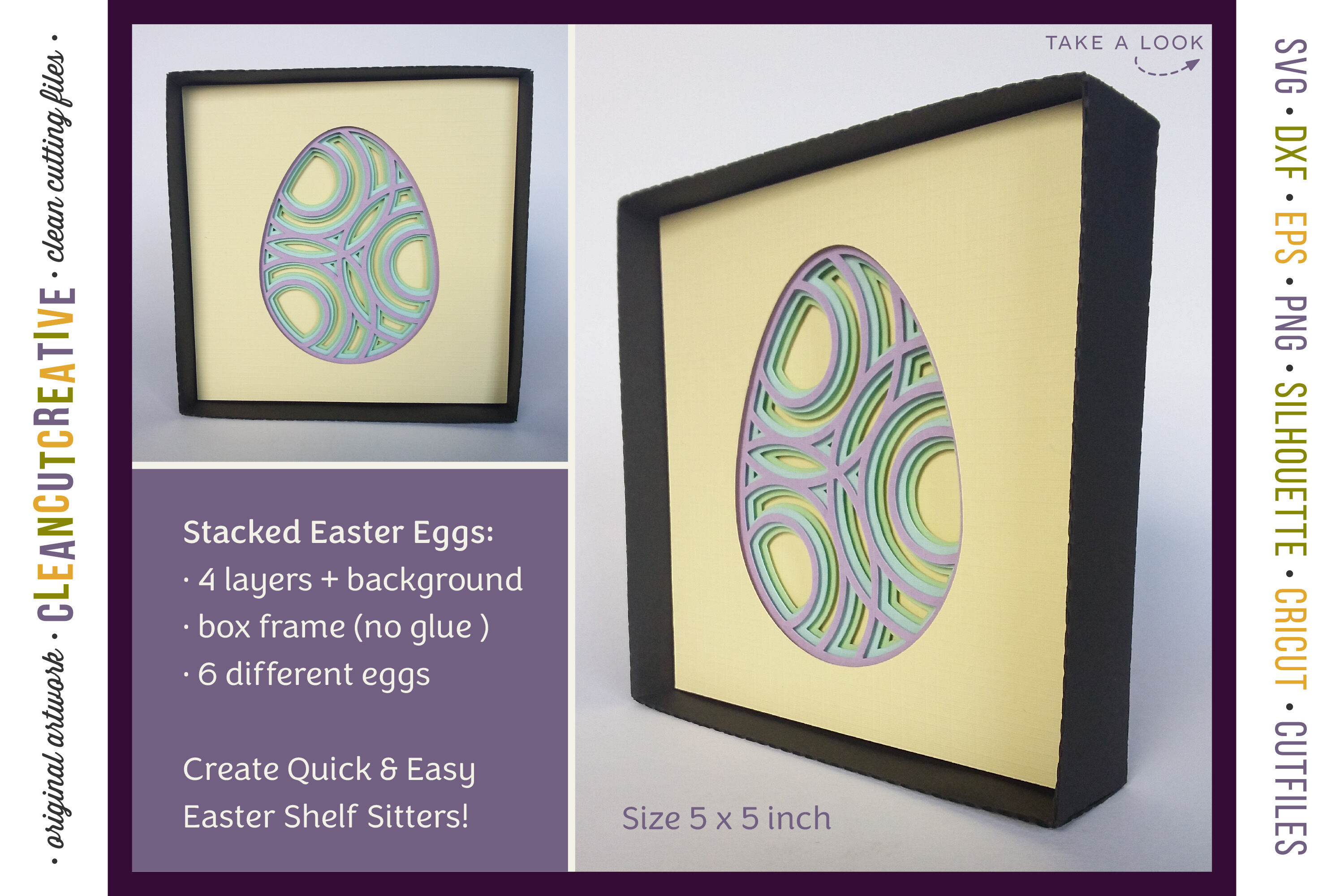 Download 3d Layered Easter Egg Shelf Sitters Shadow Boxes Stacked Paper Svg By Cleancutcreative Thehungryjpeg Com