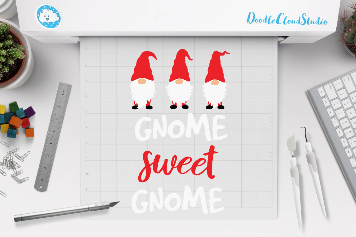 Gnome Sweet Gnome Svg Cut Files Gnome Clipart By Doodle Cloud Studio Thehungryjpeg Com