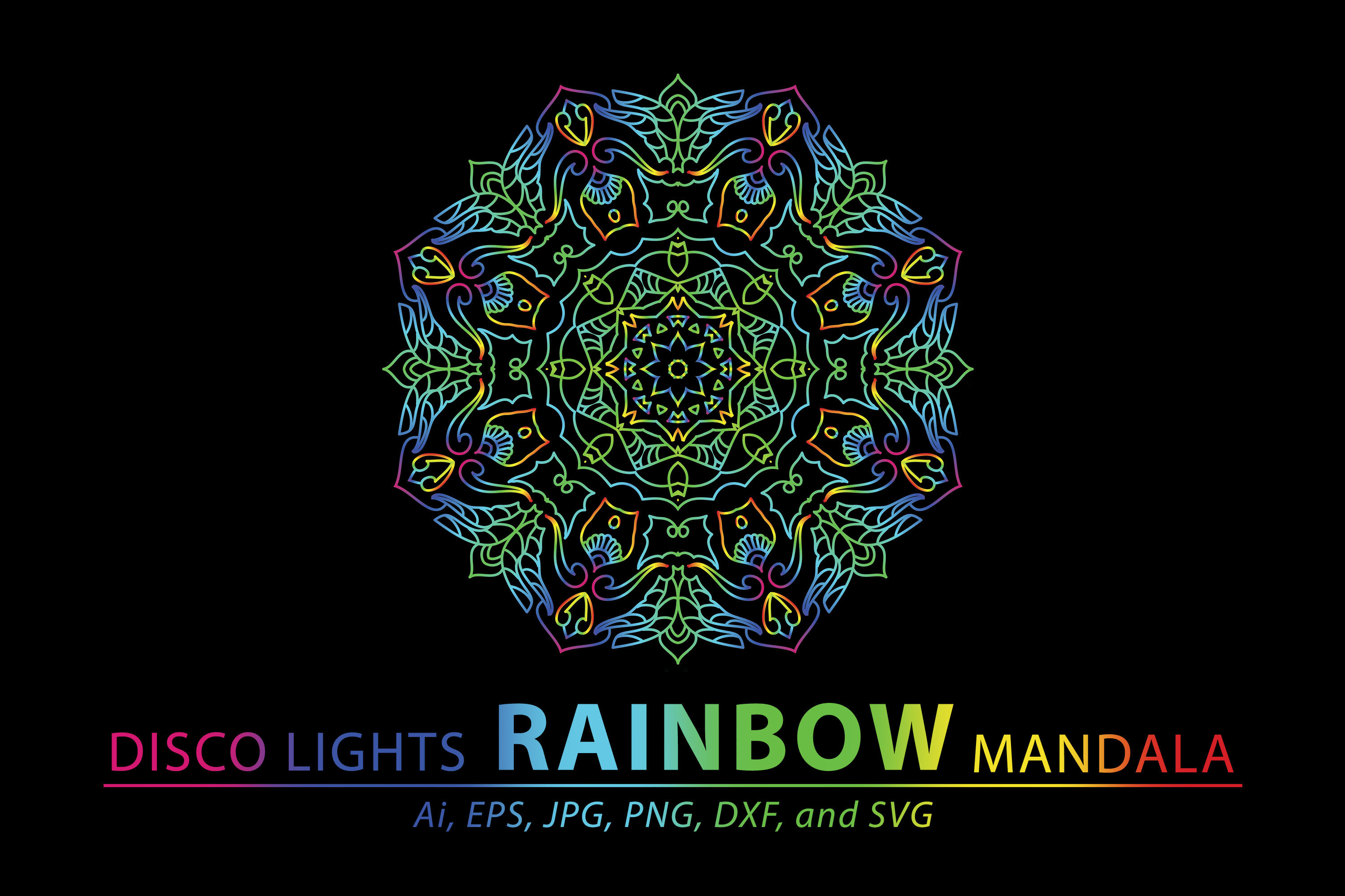 Download Mandala Rainbow By Red Sugar Design Thehungryjpeg Com