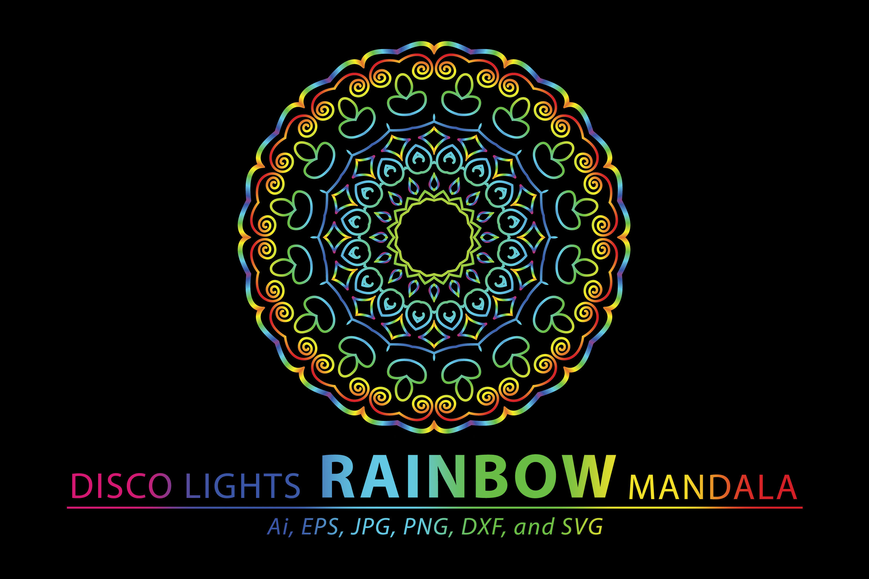 Download Mandala Rainbow By Red Sugar Design Thehungryjpeg Com