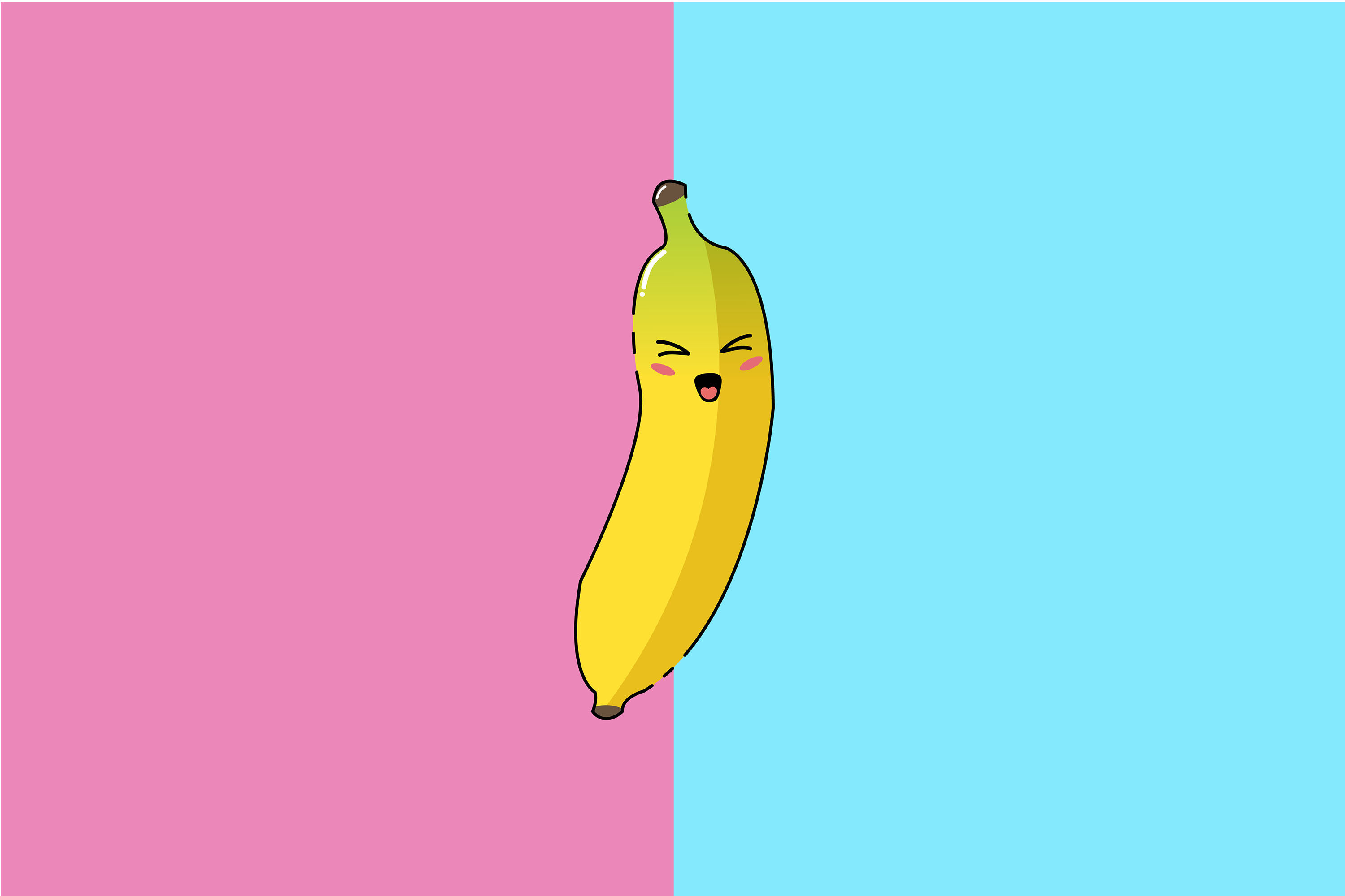 Kawaii Cute Laughing Banana By Red Sugar Design