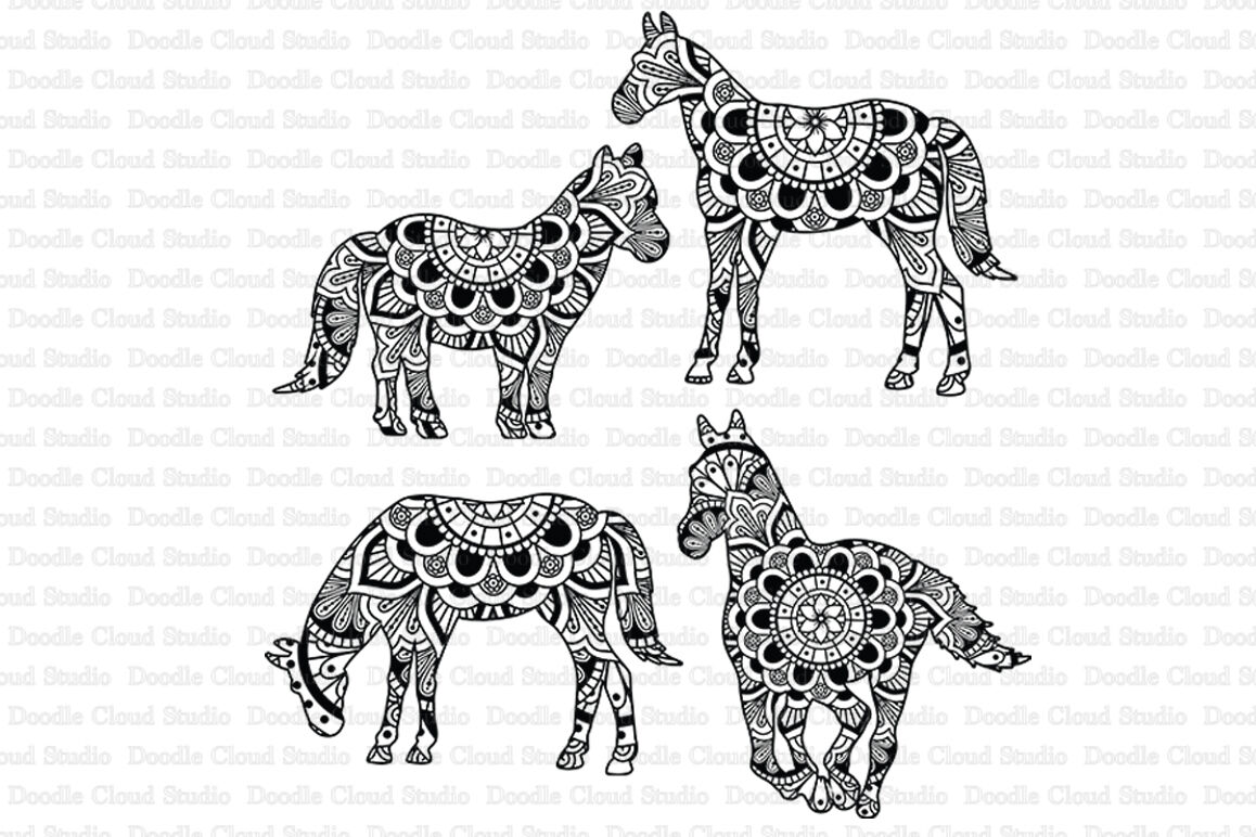 Download Horse Mandala Cut Files SVG, Horse Mandala Clipart. By Doodle Cloud Studio | TheHungryJPEG.com
