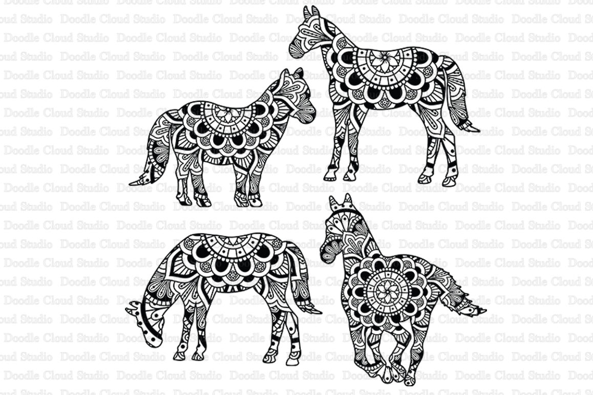 Download Horse Mandala Cut Files SVG, Horse Mandala Clipart. By ...