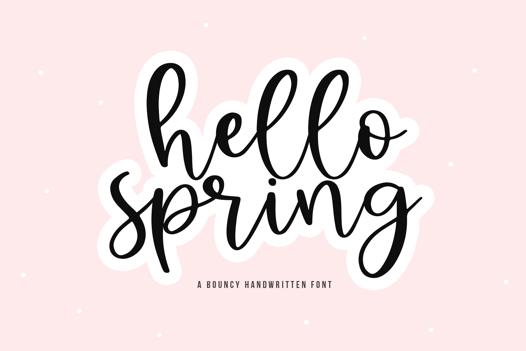 Hello Spring Bouncy Script Font By Ka Designs Thehungryjpeg Com
