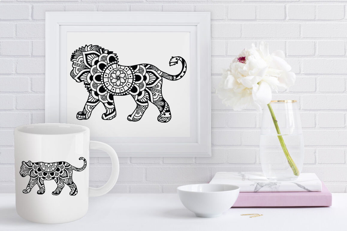 Download Lion Mandala Svg Cut Files Lioness Mandala Svg By Doodle Cloud Studio Thehungryjpeg Com