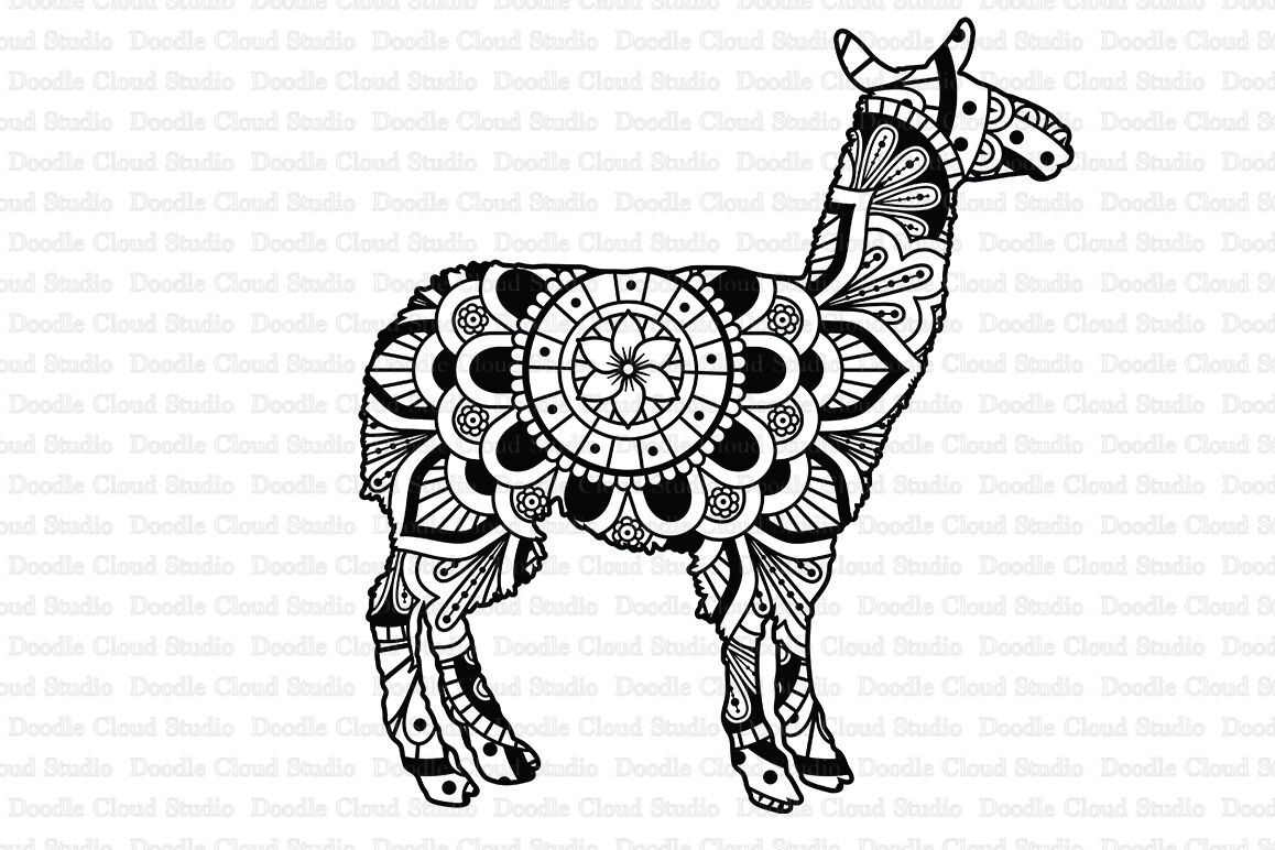 Download Llama Mandala Svg Cut Files Llama Mandala Clipart By Doodle Cloud Studio Thehungryjpeg Com