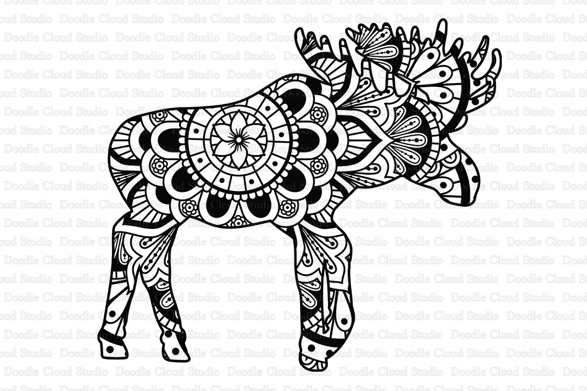 Download Moose Mandala Svg Cut Files Moose Mandala Clipart By Doodle Cloud Studio Thehungryjpeg Com