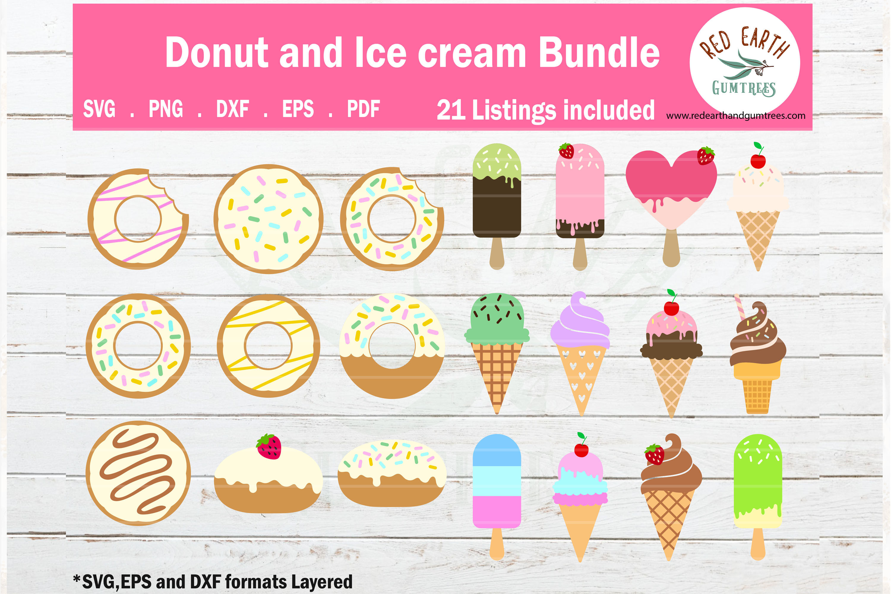 Download Ice And Donuts Bundle Sweet Treats Bundle Svg Png Dxf Eps By Svgbrewerydesigns Thehungryjpeg Com