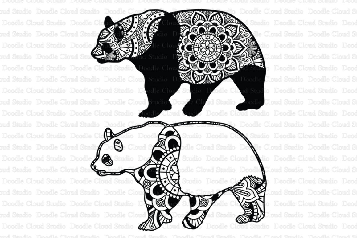 Download Panda Mandala SVG Cut Files, Panda Mandala Clipart By ...