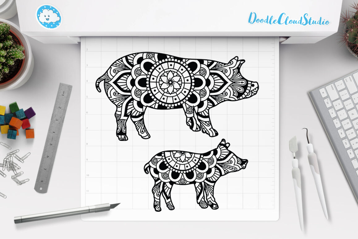 Download Pig Mandala Svg Piglet Mandala Pig Clipart By Doodle Cloud Studio Thehungryjpeg Com PSD Mockup Templates