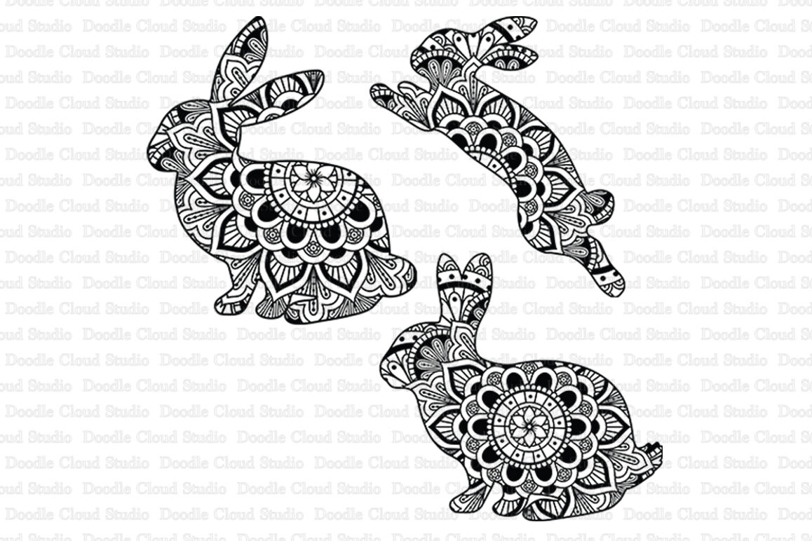 Download Rabbit Mandala Svg Cut Files Rabbit Mandala Clipart By Doodle Cloud Studio Thehungryjpeg Com