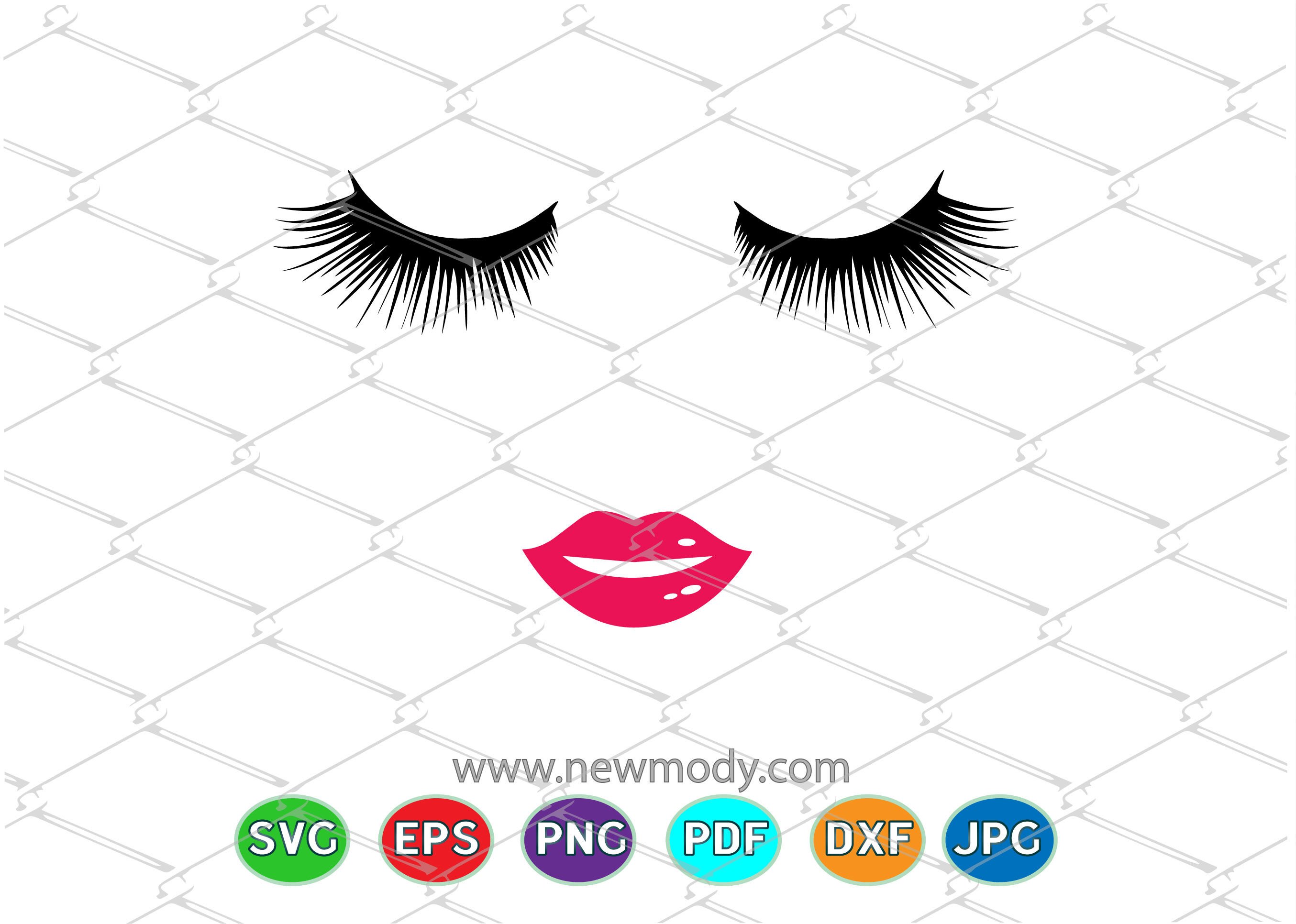 Download Kits Woman Face Svg Lips Svg Lips Cut File Eyelashes Svg Mouth Svg Craft Supplies Tools