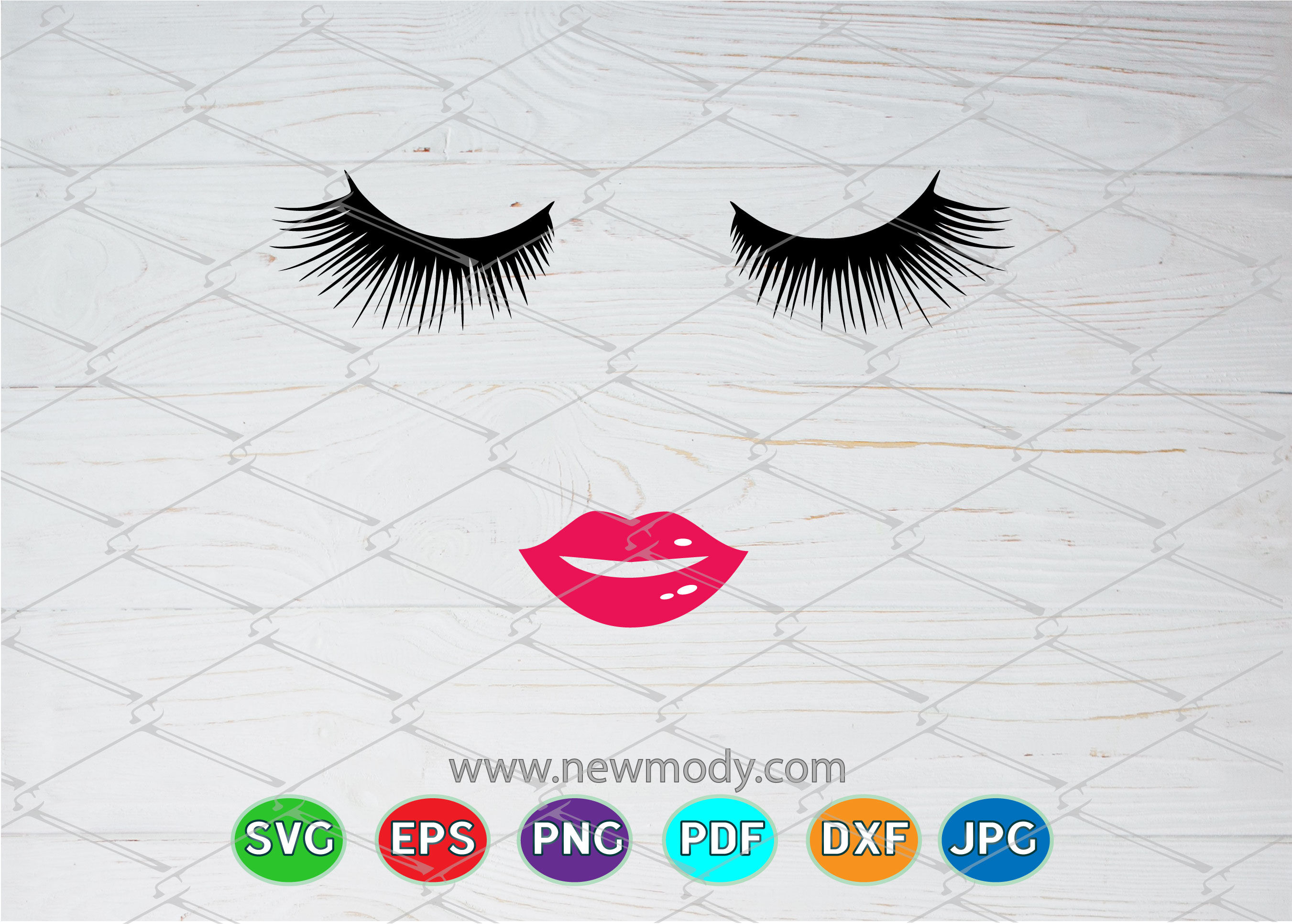 Download Eyelashes And Lips Svg Lips Svg Lashes Svg By Amittaart Thehungryjpeg Com