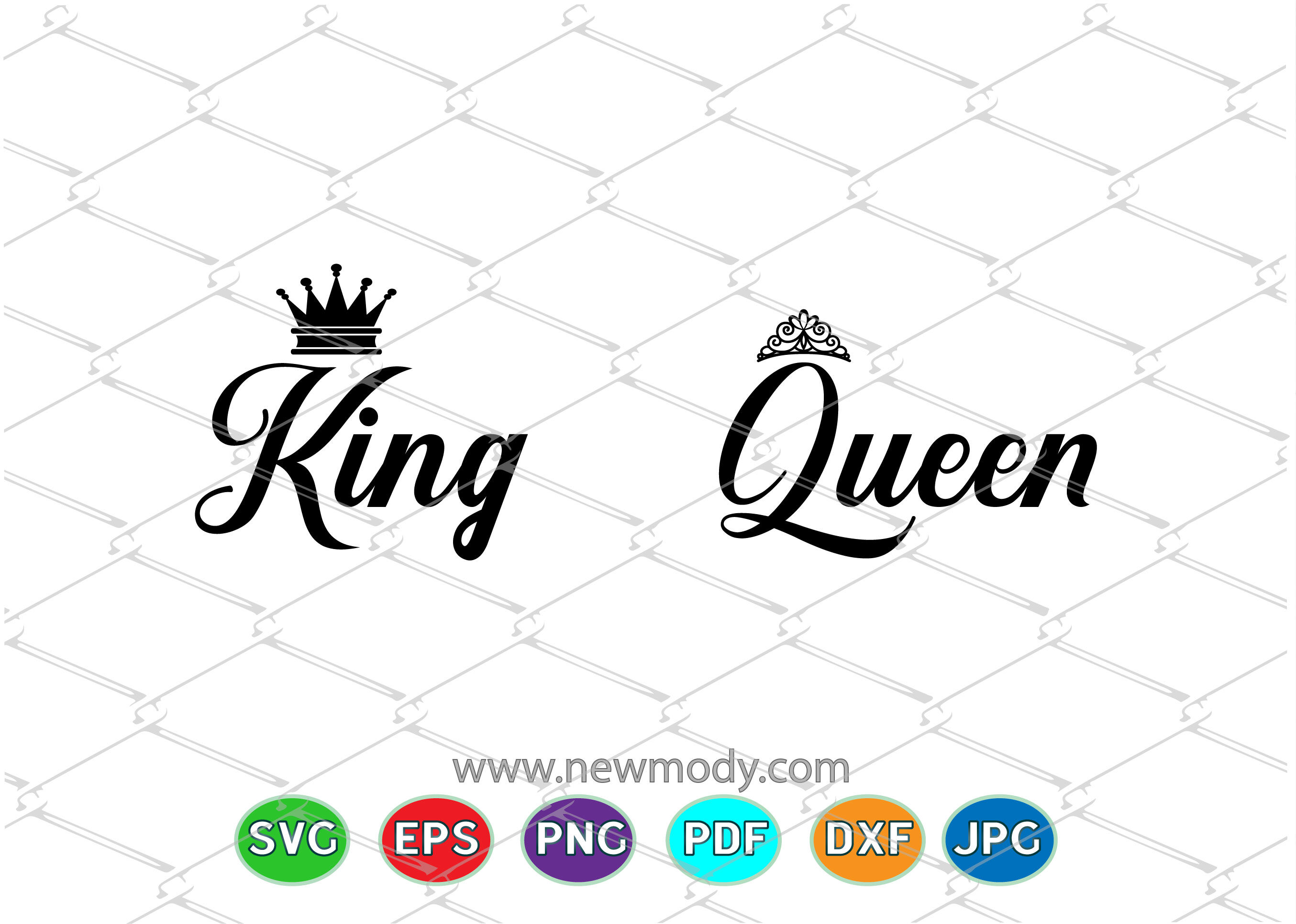 king & queen svg, king svg, queen svg, Clipart, Cricut, Silhouette, Cut  File, Vector, Vinyl File, Eps, Png, Dxf, Svg, Pdf