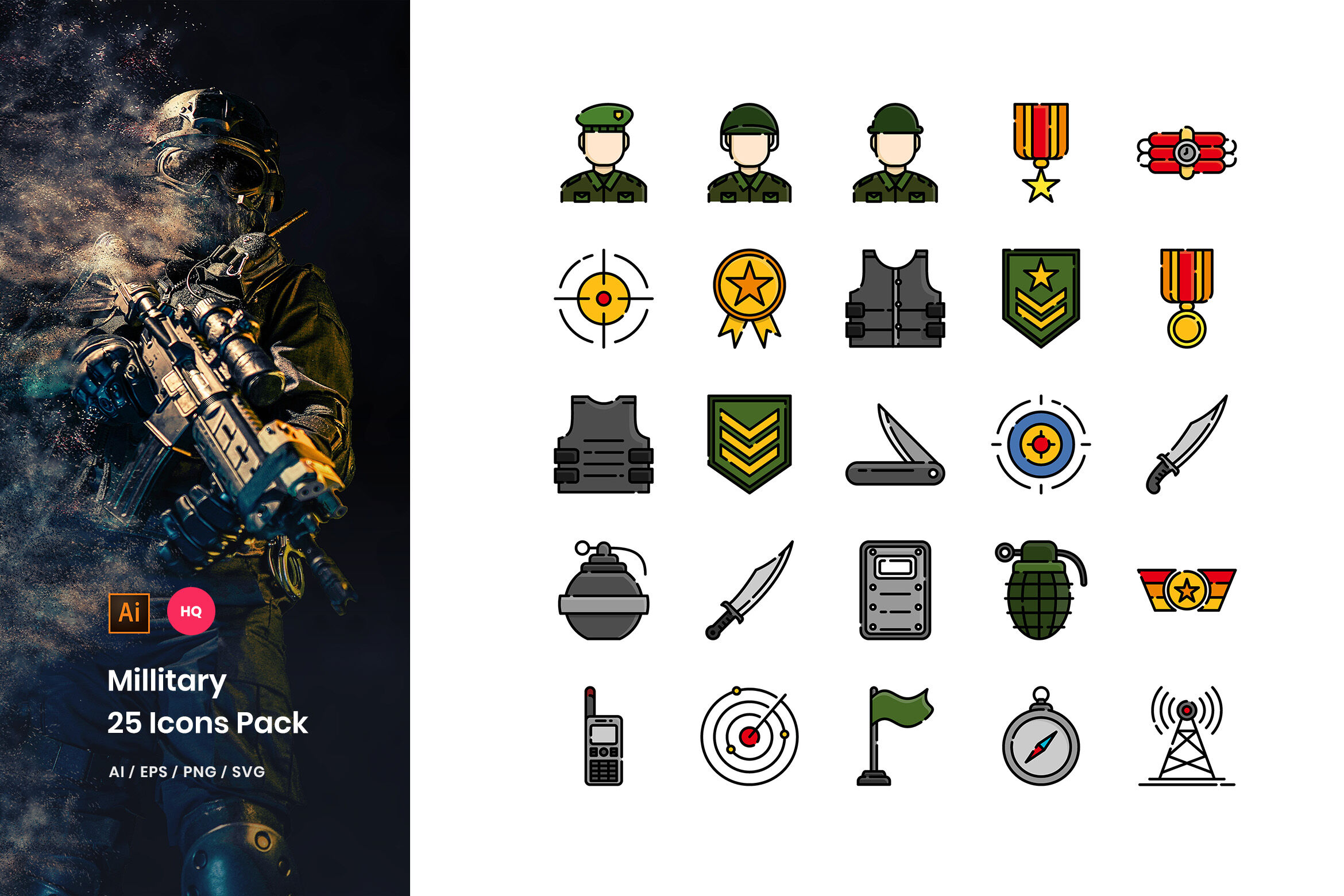 16x16 Military Icons And Symbols
