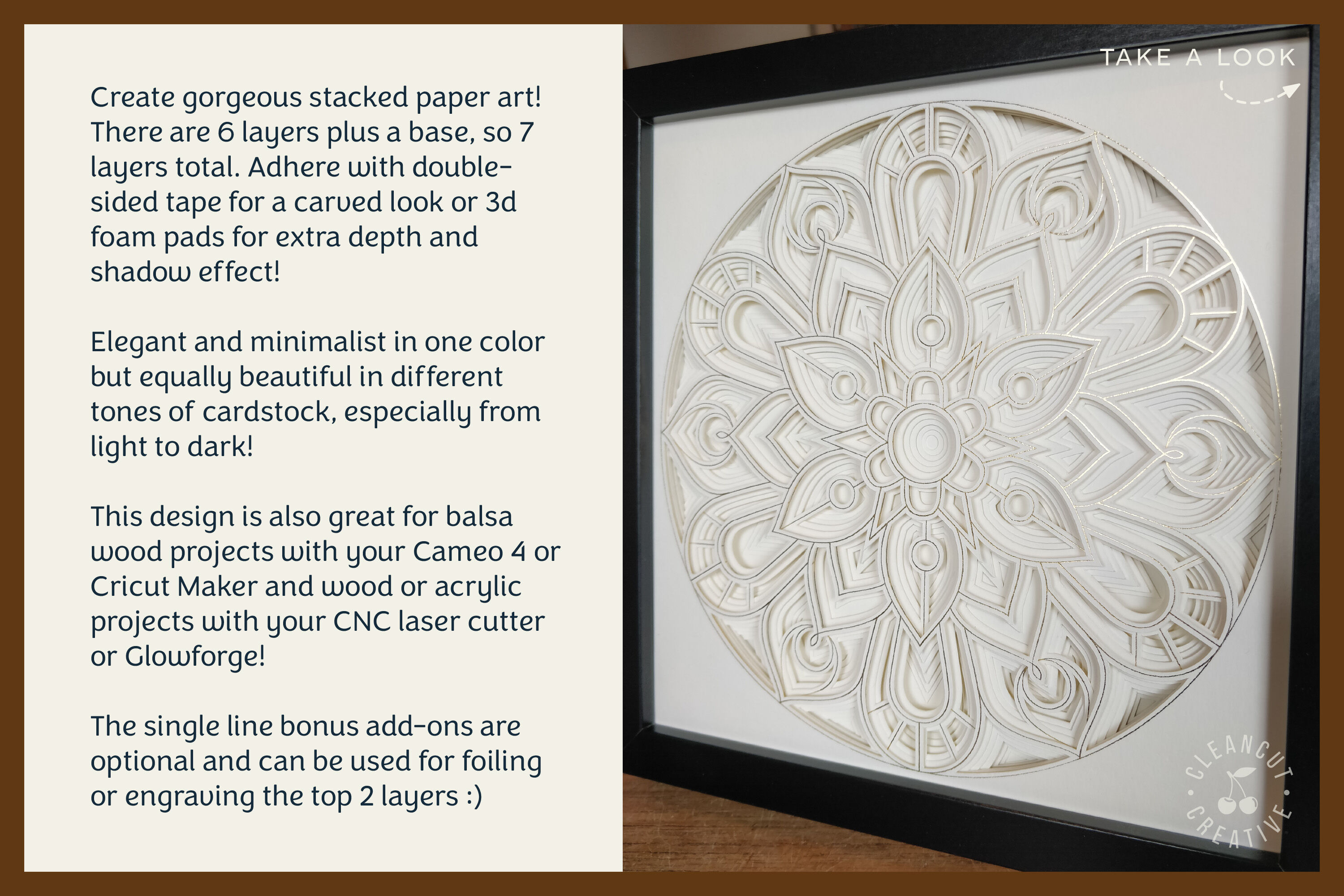 Download 3d Layered Mandala Svg Stacked Paper Shadow Box Laser Cut Wood Art By Cleancutcreative Thehungryjpeg Com SVG, PNG, EPS, DXF File