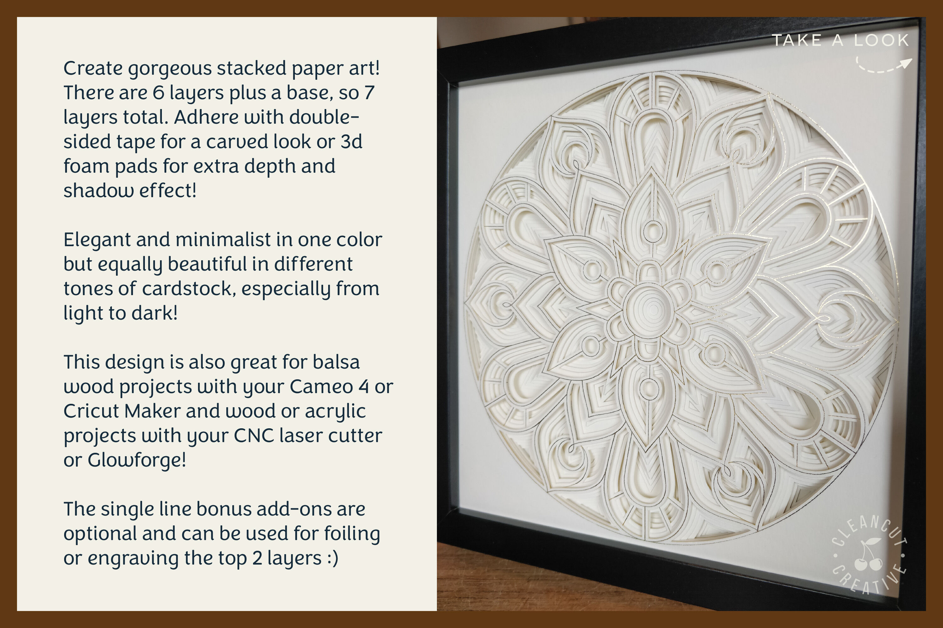 Download 3D layered MANDALA svg | stacked paper shadow box | laser ...