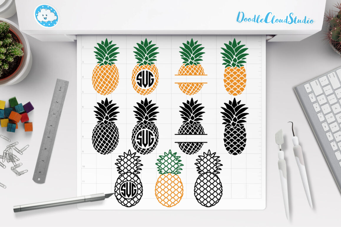 Download Pineapple Svg Pineapples Monogram Svg Pineapple Clipart Summer By Doodle Cloud Studio Thehungryjpeg Com