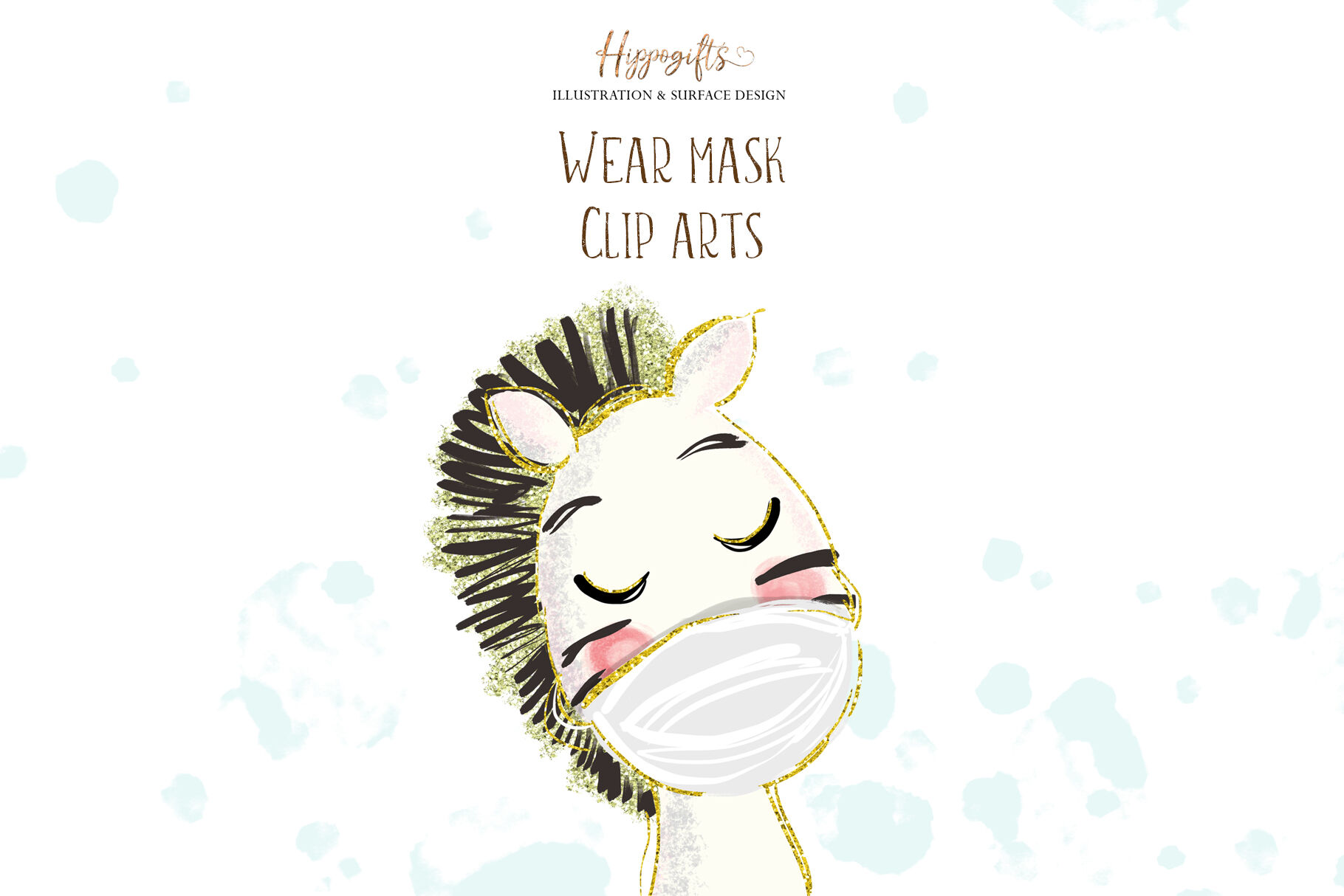 Animals Wear Face Mask Clipart By Hippogifts Thehungryjpeg Com