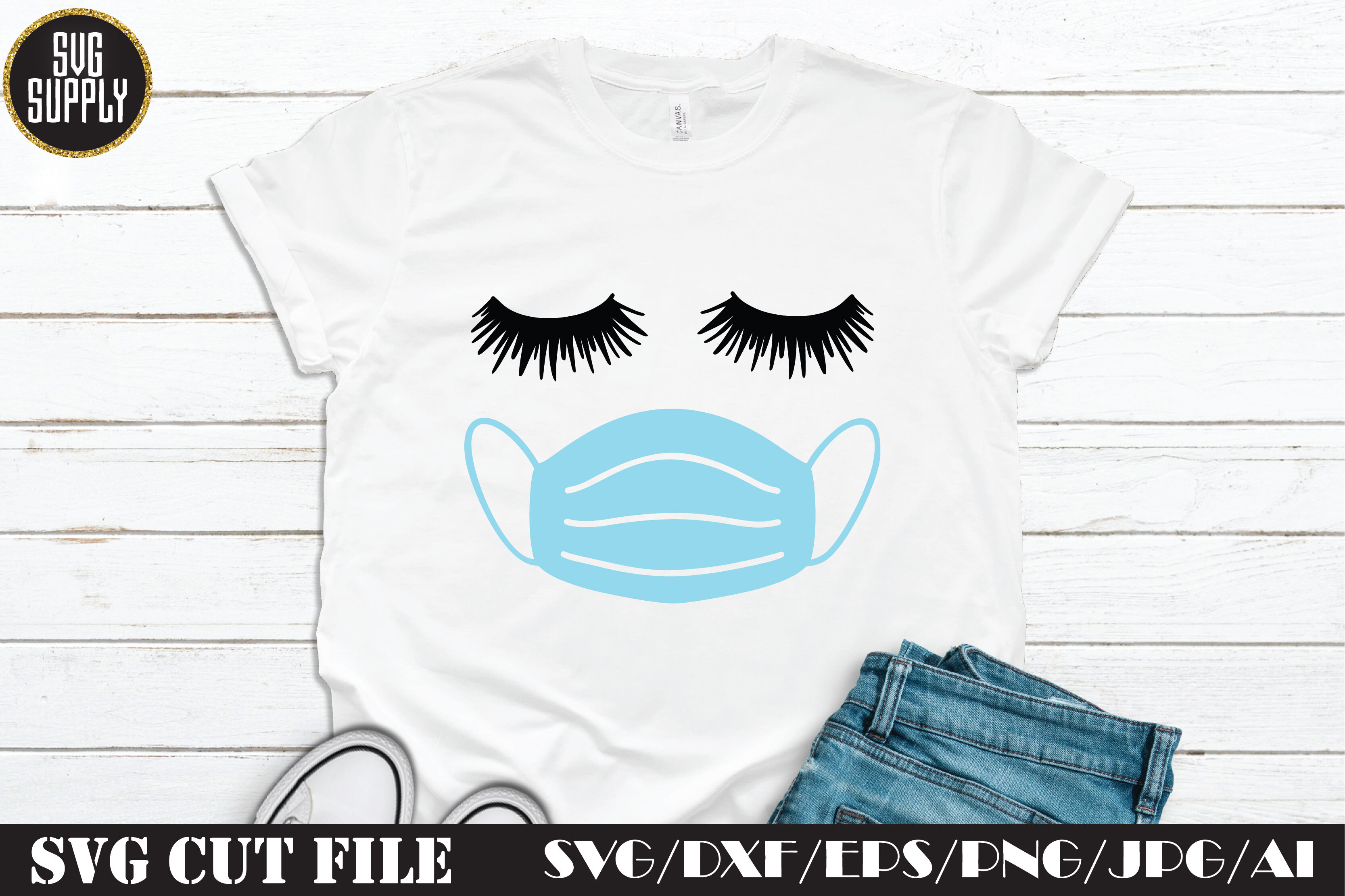 Download Fashion Face In Face Mask Svg Cut File By Svgsupply Thehungryjpeg Com