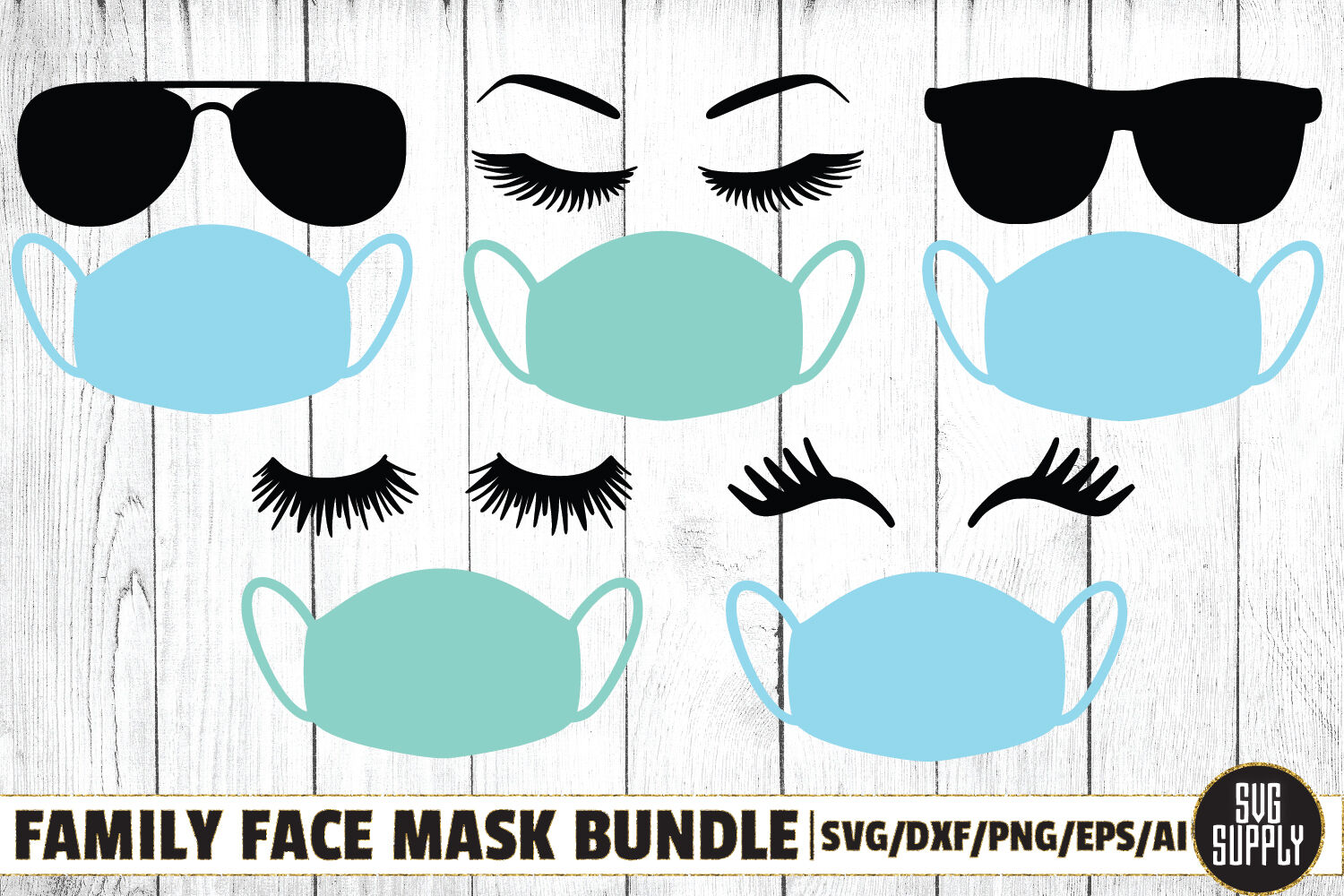 Family Face Mask Bundle Svg Cut File By Svgsupply Thehungryjpeg Com