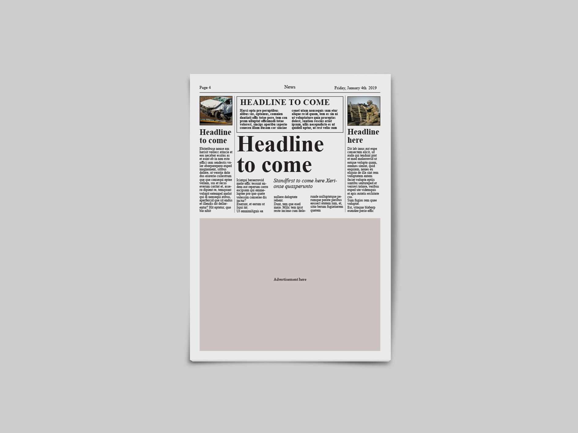 Tabloid Newspaper Template By Dene Studios | TheHungryJPEG.com