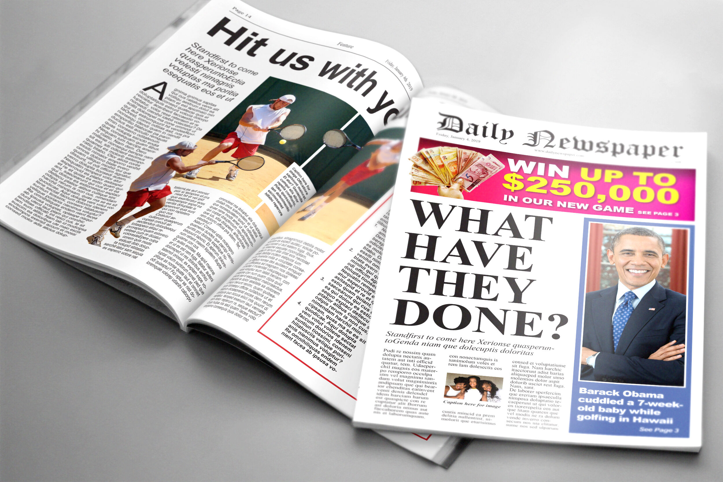 Tabloid Newspaper Template By Dene Studios Thehungryjpeg Com