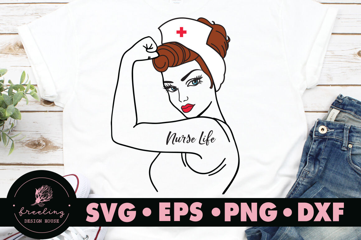 Rosie Riveter Nurse Svg By Freeling Design House Thehungryjpeg Com